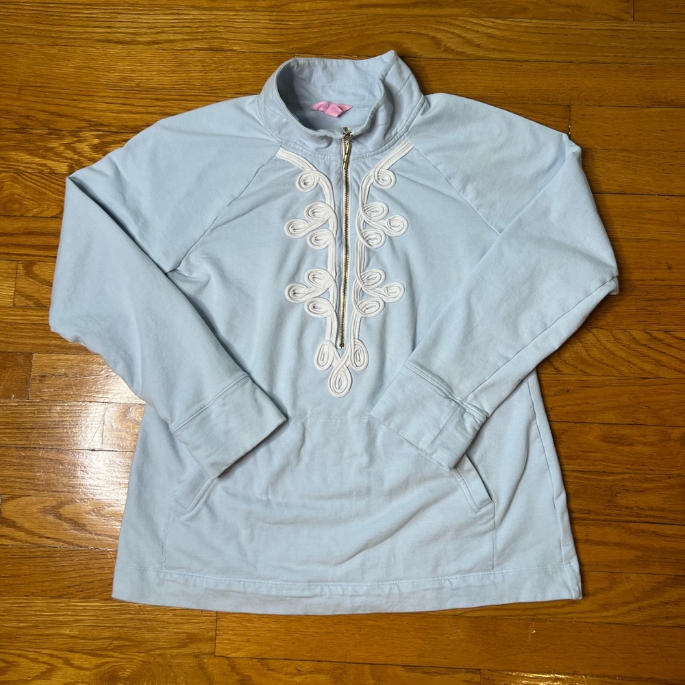 Lilly Pulitzer Light Blue Embroidered Sweatshirt